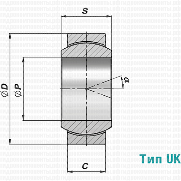 GE UK/GE UK2RS РАДИАЛЬНОЕ ШАРНИРНОЕ СОЕДИНЕНИЕ, НЕОБСЛУЖИВАЕМОЕ CONTARINI ДЛЯ ГИДРОЦИЛИНДРА